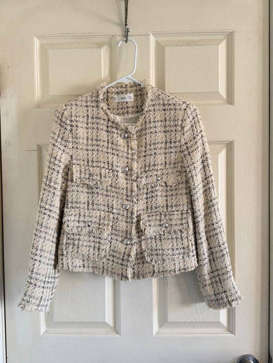 Mango Jackets & Blazers - MANGO tweed blazer color cream